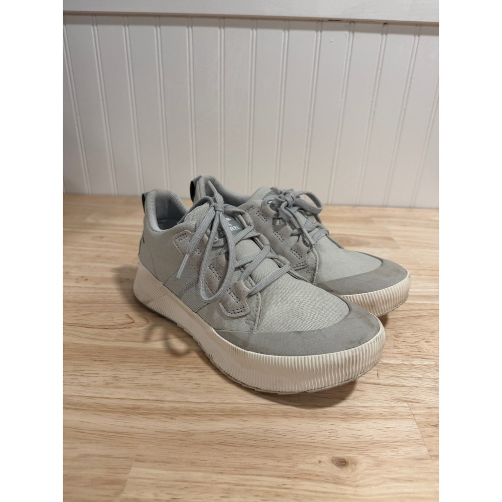 Sorel Out N About III Low Sneaker Canvas Waterproof Travel Gray Women Size 8